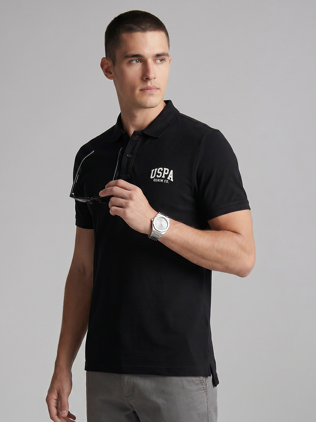 U.S. Polo Assn. Denim Co. Slim Fit Brand logo Printed Pure Cotton T-Shirt