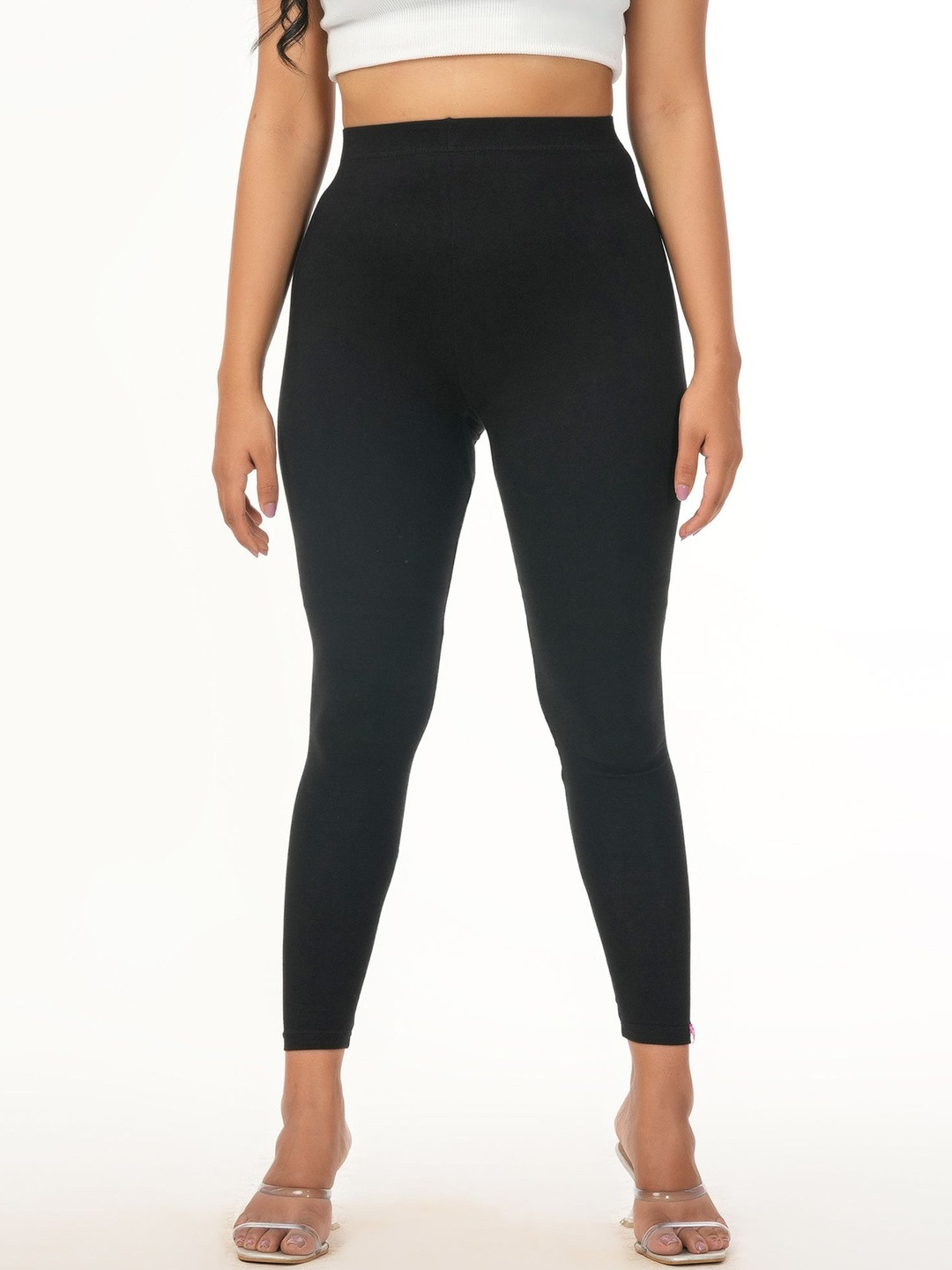 Loveit Women Cotton Blend Solid Ankle Length Leggings