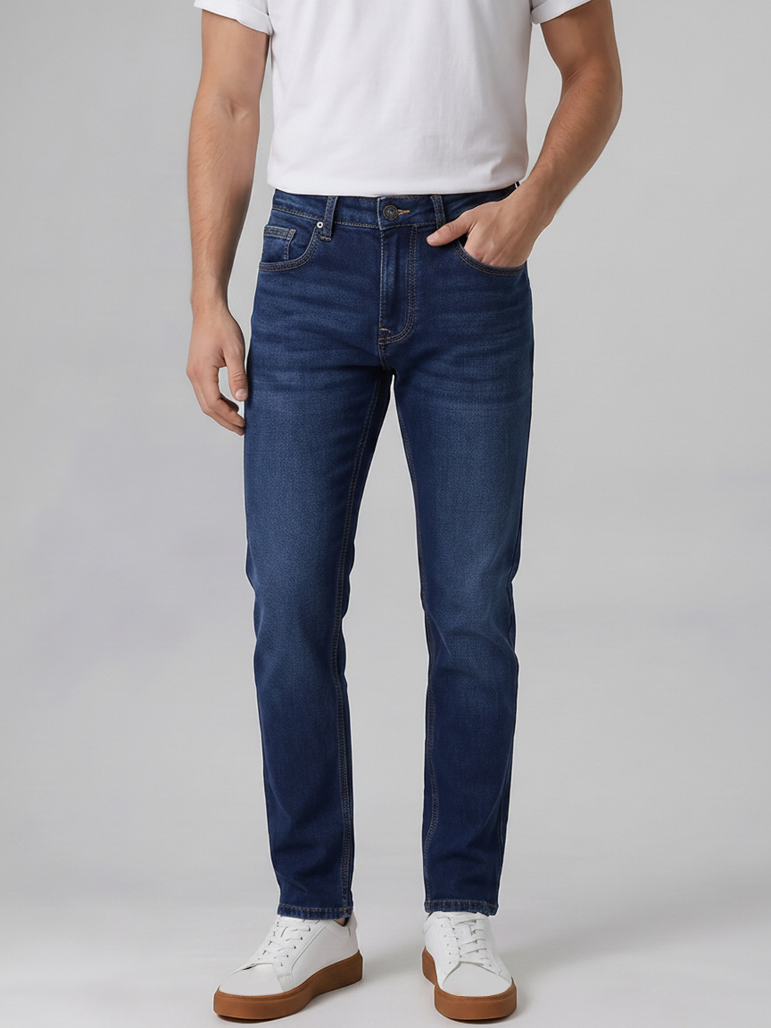 Spykar Men Rover Mid Rise Regular Fit dark blue Jeans