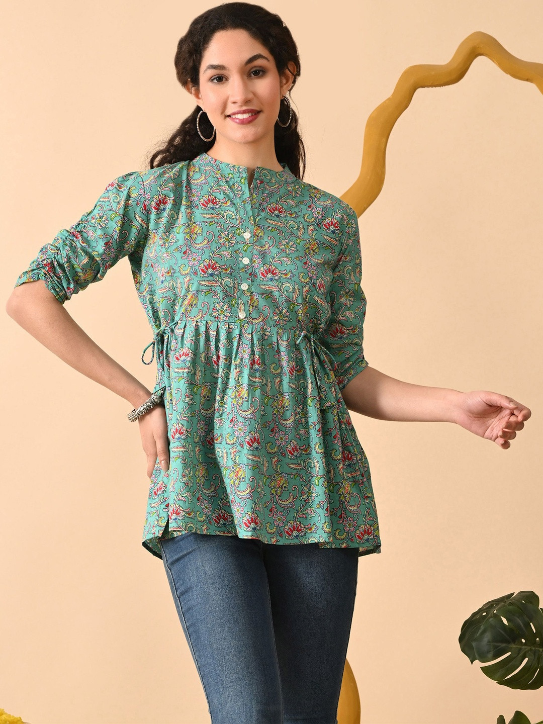 Ashvy Paisley Printed Pure Cotton Empire Kurti
