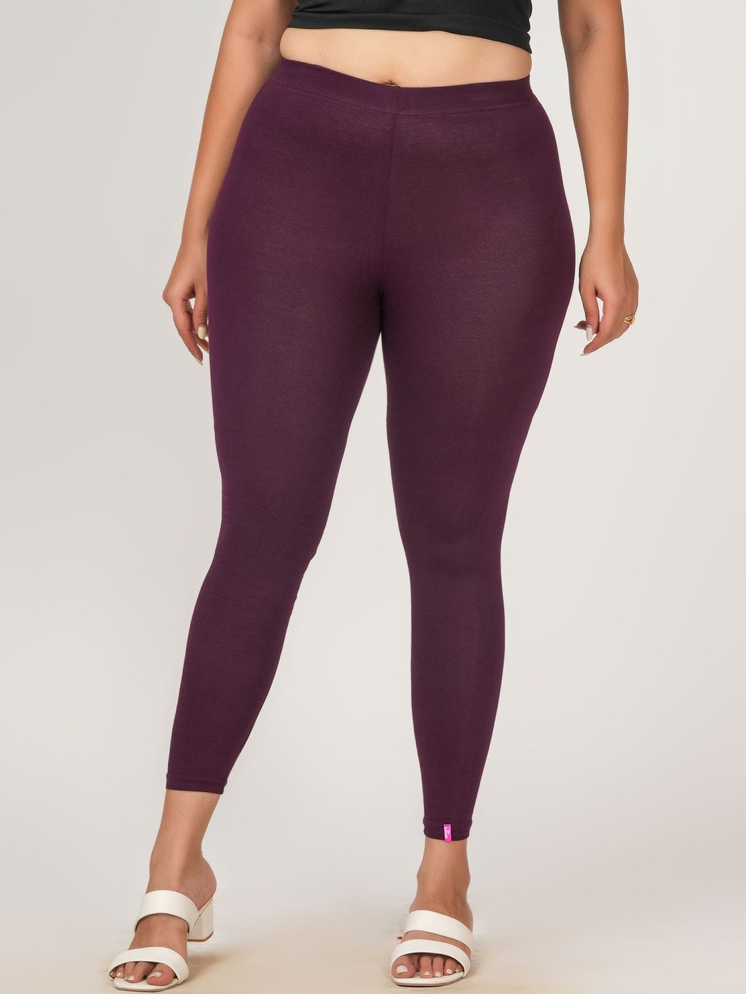 Loveit Women Cotton Blend Solid Ankle Length Leggings