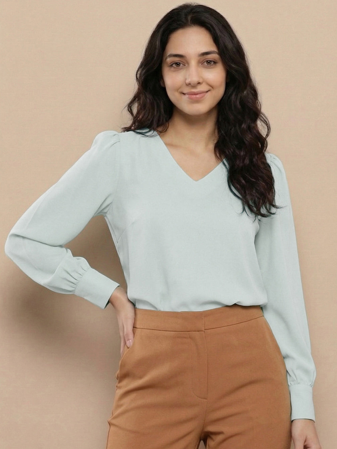 Vida Loca Puff Sleeve Crepe Top