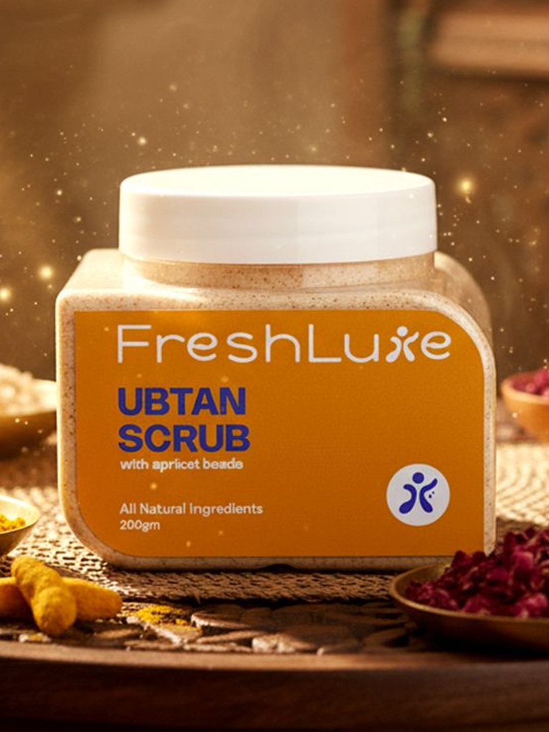 Freshluxe Body Scrub with Lactic Acid for Detan & Brightening with Apricot Beads 200gm