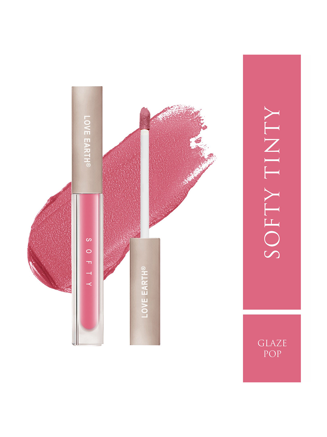 LOVE EARTH Glaze Pop Vitamin E - Squalane & Peptides Infused Hydrating Lip Tint -1.5ML