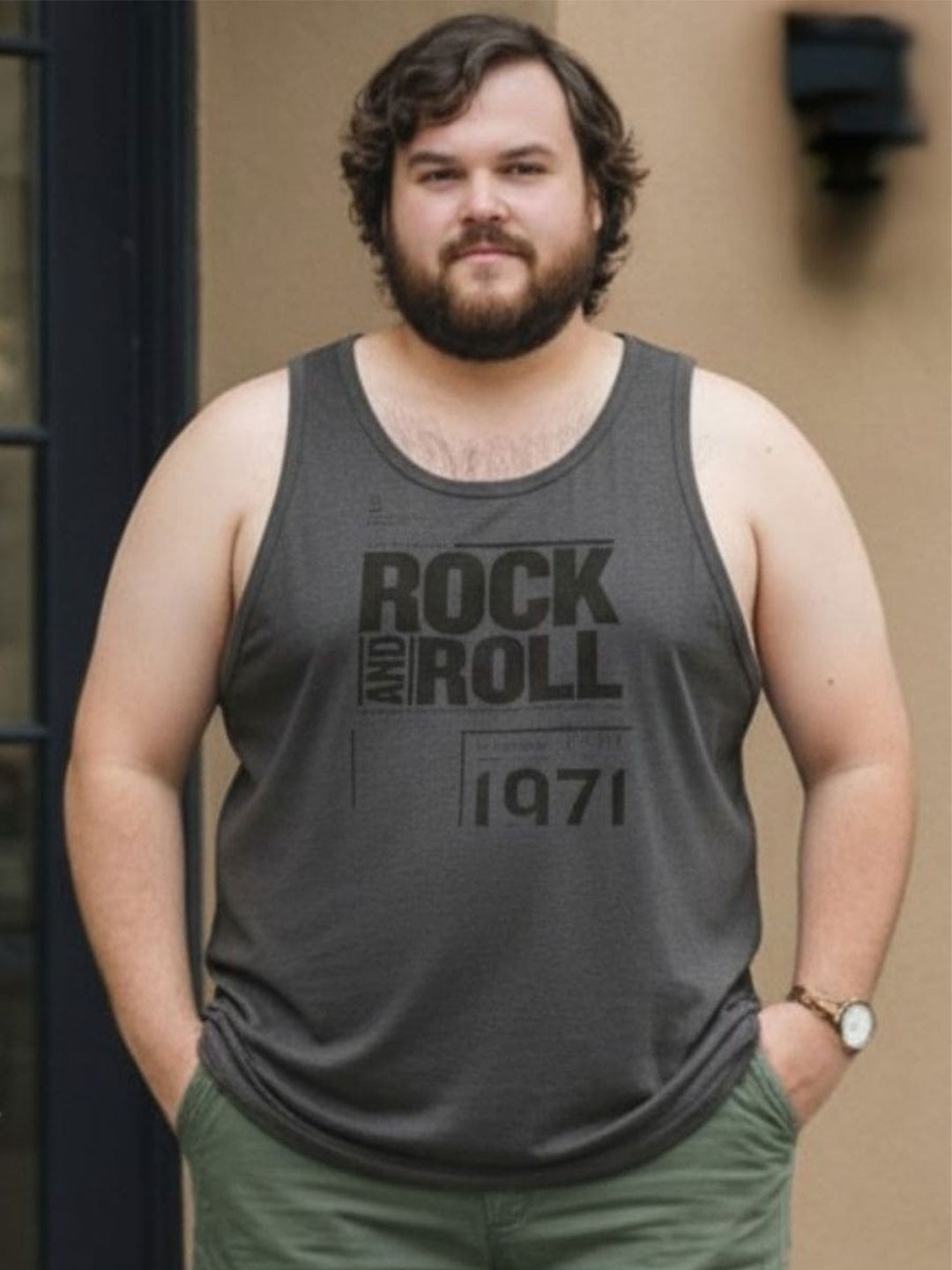 Sztori Men Plus Size Printed Sleevesless Gym Vest T-shirt
