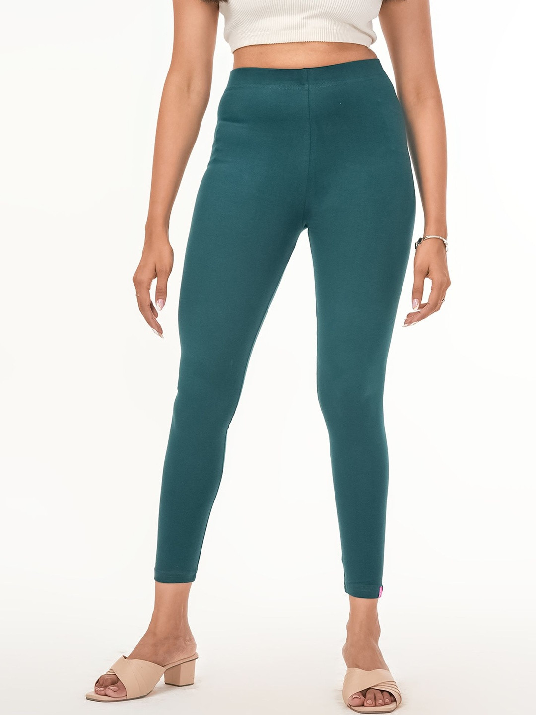 Loveit Women Cotton Blend Solid Ankle Length Leggings