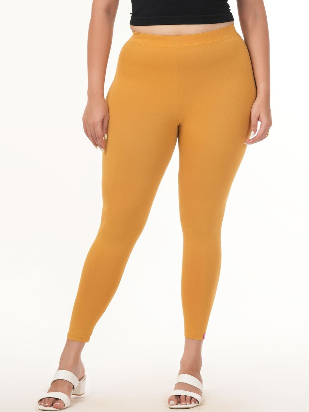 Loveit Women Cotton Blend Solid Ankle Length Leggings