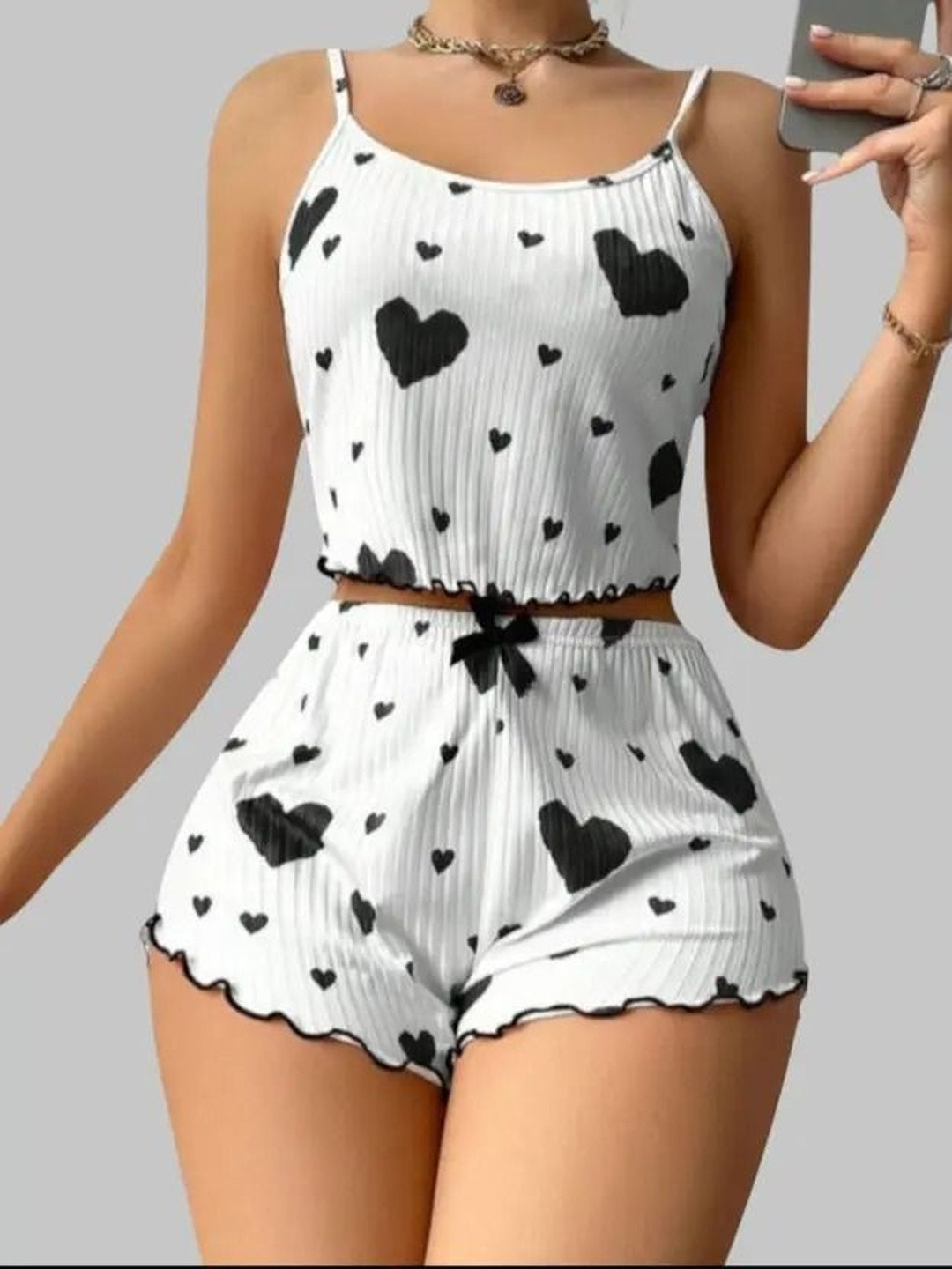NEWBA Printed Mid-Rise Lingerie Set