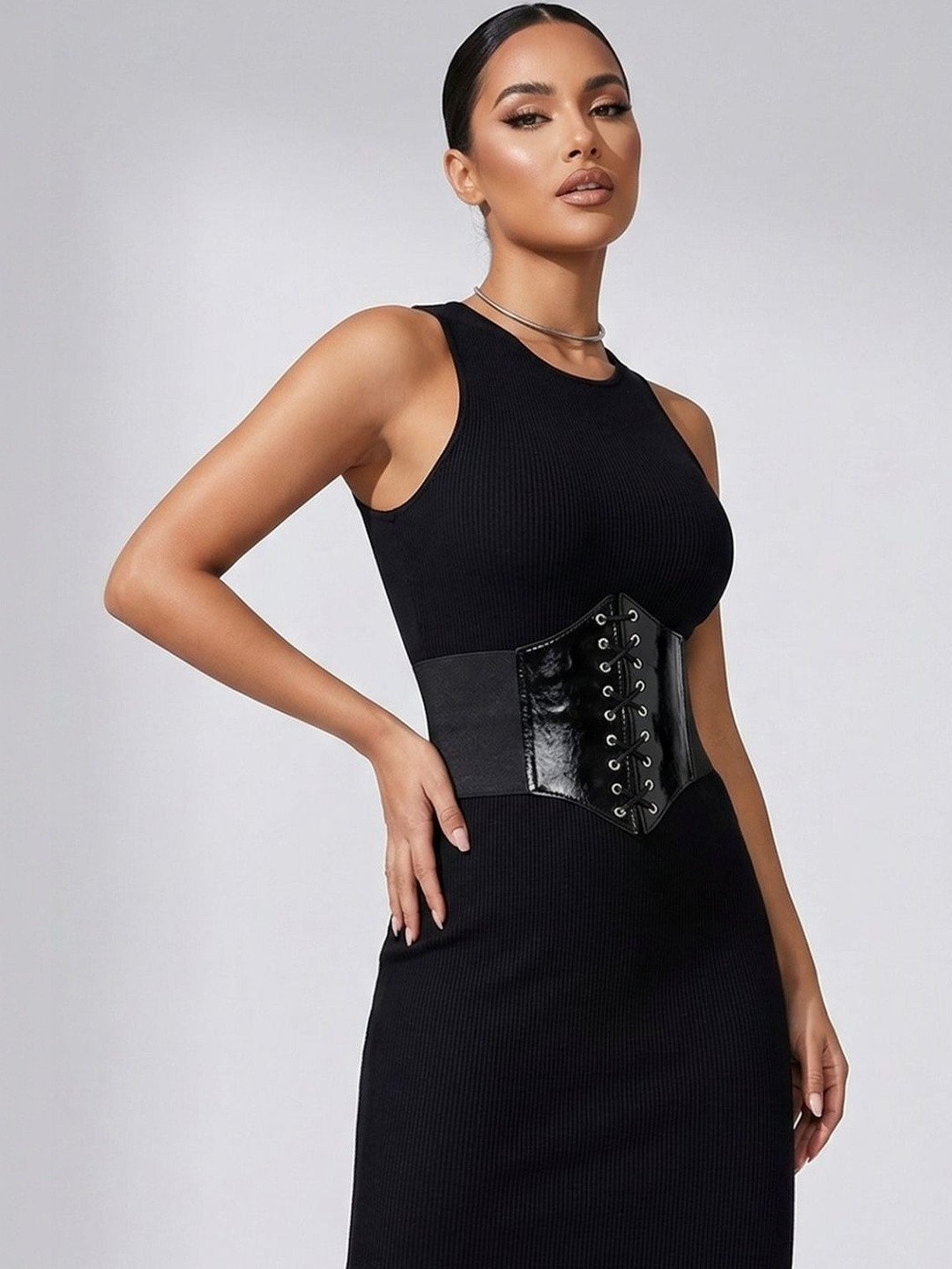 CRUSSET Women Wide Elastic Waist Belt Stretchable for Jeans Dresses Saree
