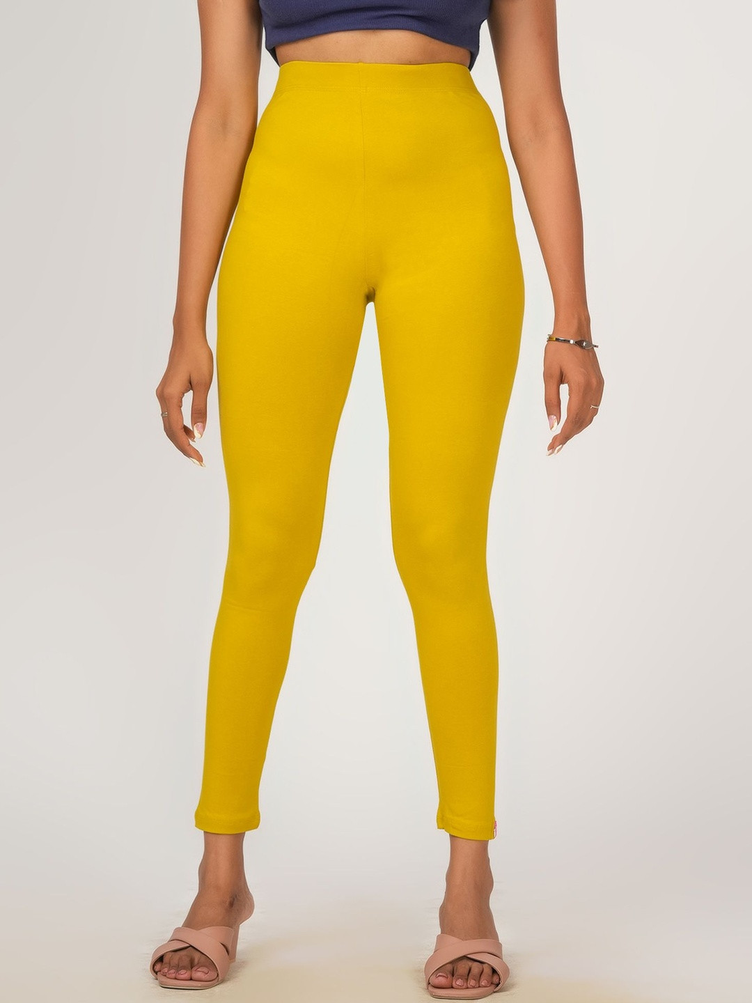Loveit Women Cotton Blend Solid Ankle Length Leggings