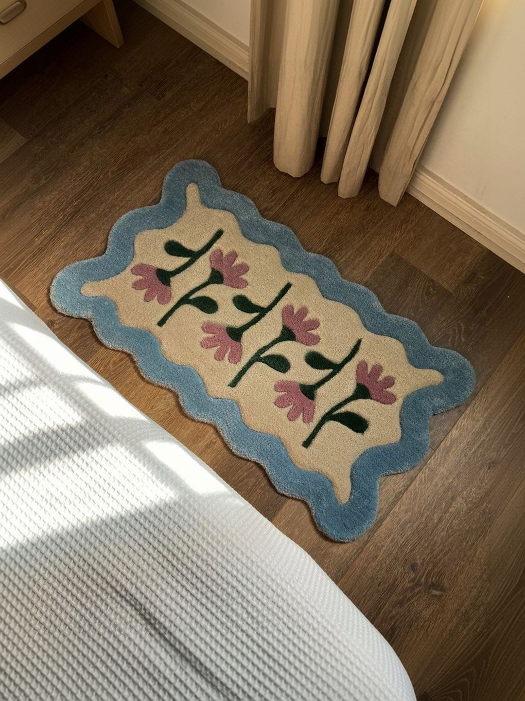 Homio Blue & Pink Self-Designed Anti-Slip Microfibre Doormat