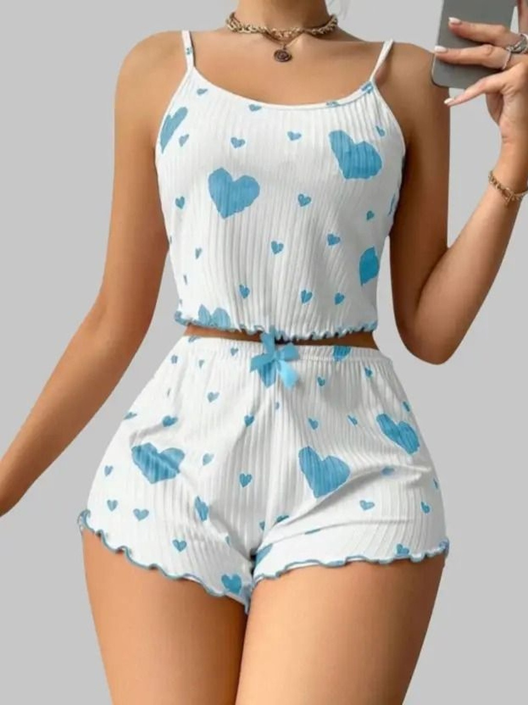 NEWBA Printed Mid-Rise Lingerie Set