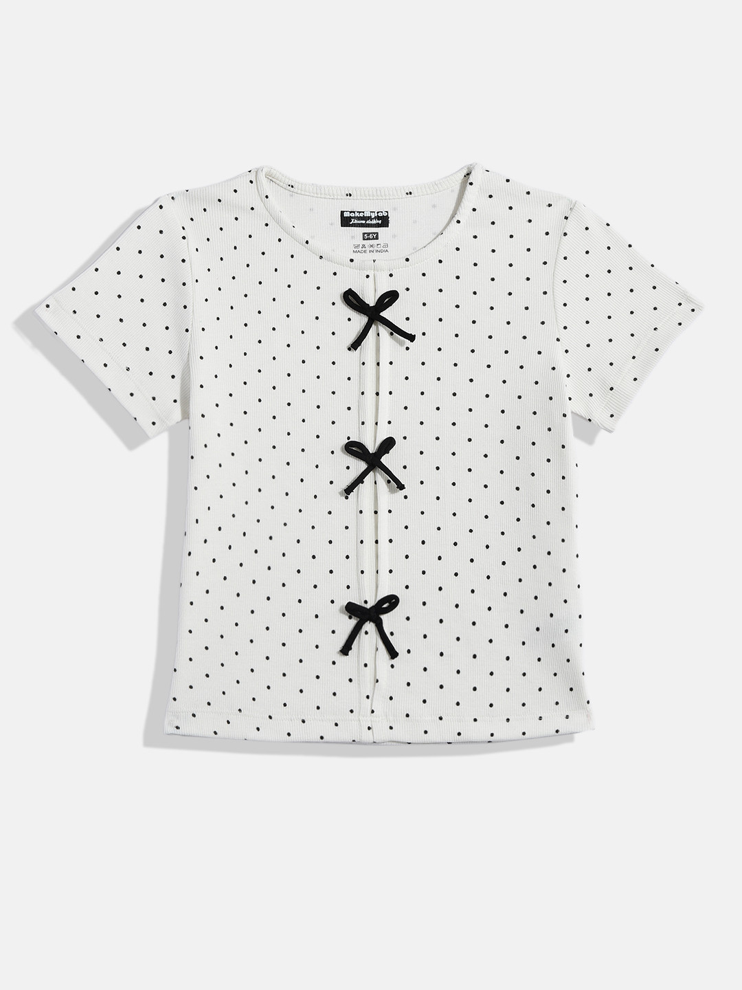 makemyfab Girls Polka Dot Print Top