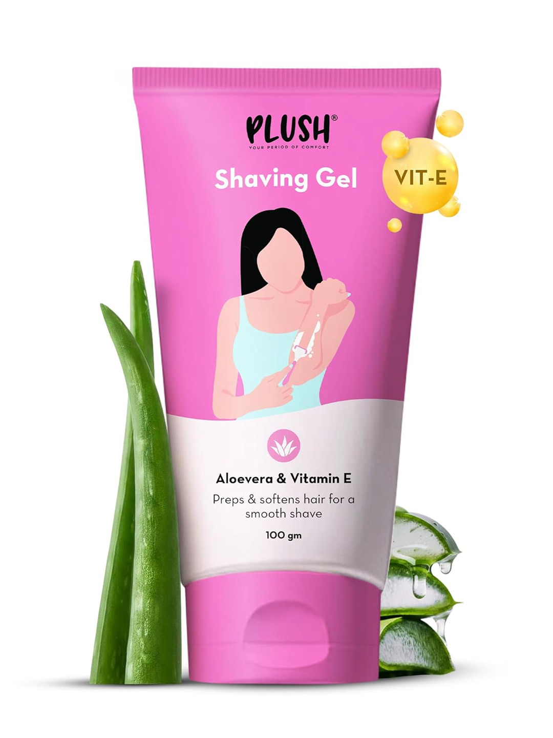 Plush After Shave Gel With Aloe Vera Extract & Vitamin E - 100 gm