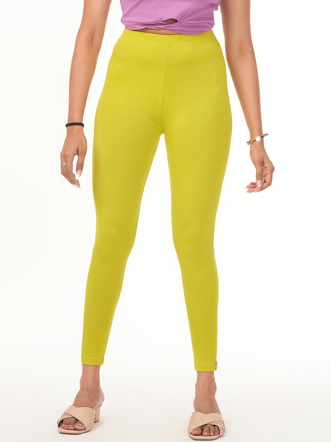 Loveit Women Cotton Blend Solid Ankle Length Leggings