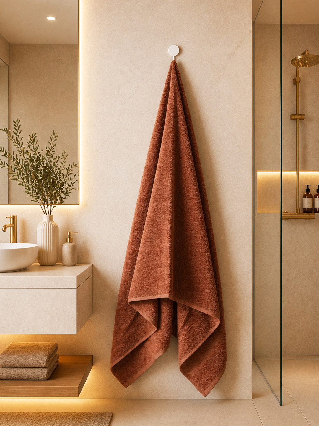 Portico New York Signature Maroon & Maroon 1 Cotton 400 GSM Bath Towel