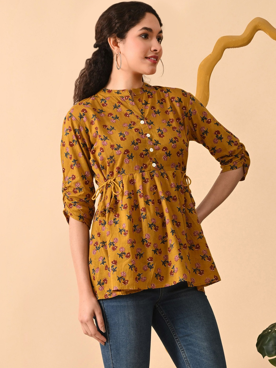 Ashvy Floral Printed Pure Cotton Empire Kurti