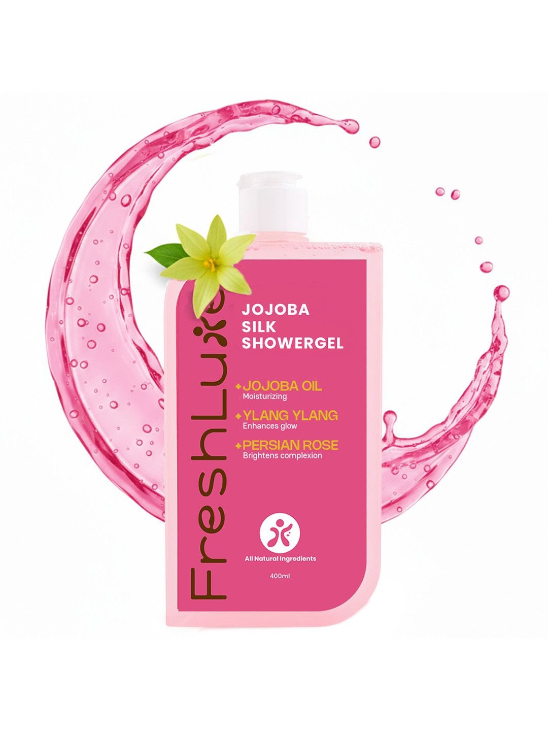 Freshluxe Jojoba Silk Shower Gel with Jojoba Oil, Kokum Butter for Nourishment 400 ml