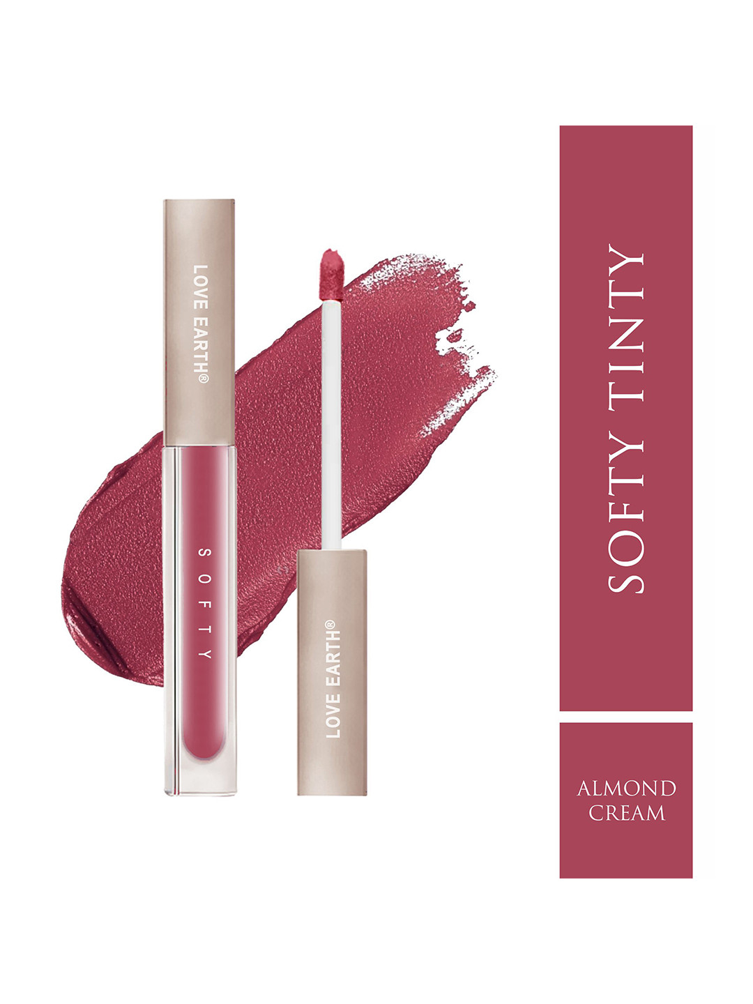 LOVE EARTH Almond Cream Vitamin E - Squalane & Peptides Infused Hydrating Lip Tint -1.5ML