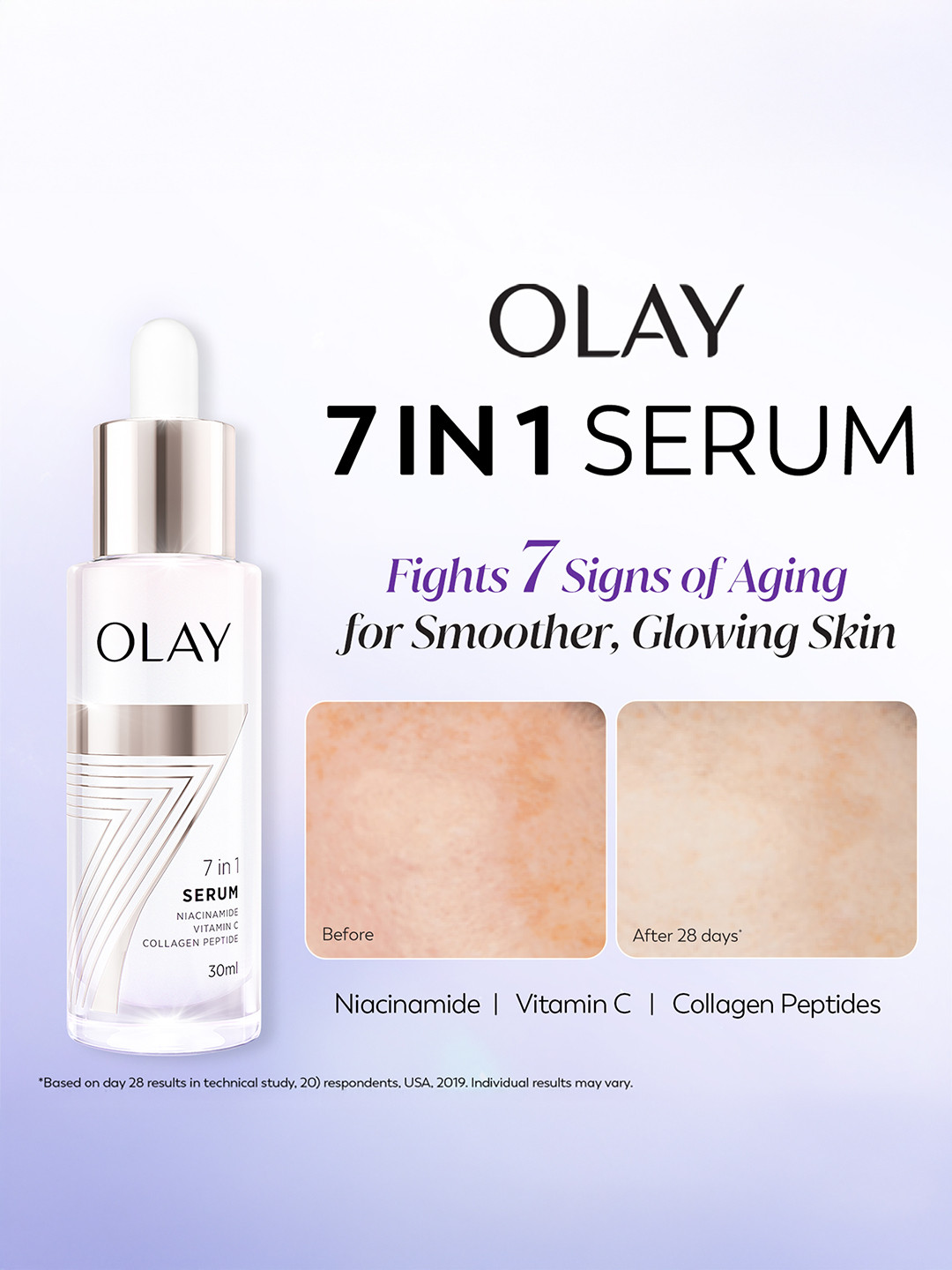 Olay 7in1 Face Serum with Niacinamide Vit C & Collagen Peptide to Fight Ageing - 30ml