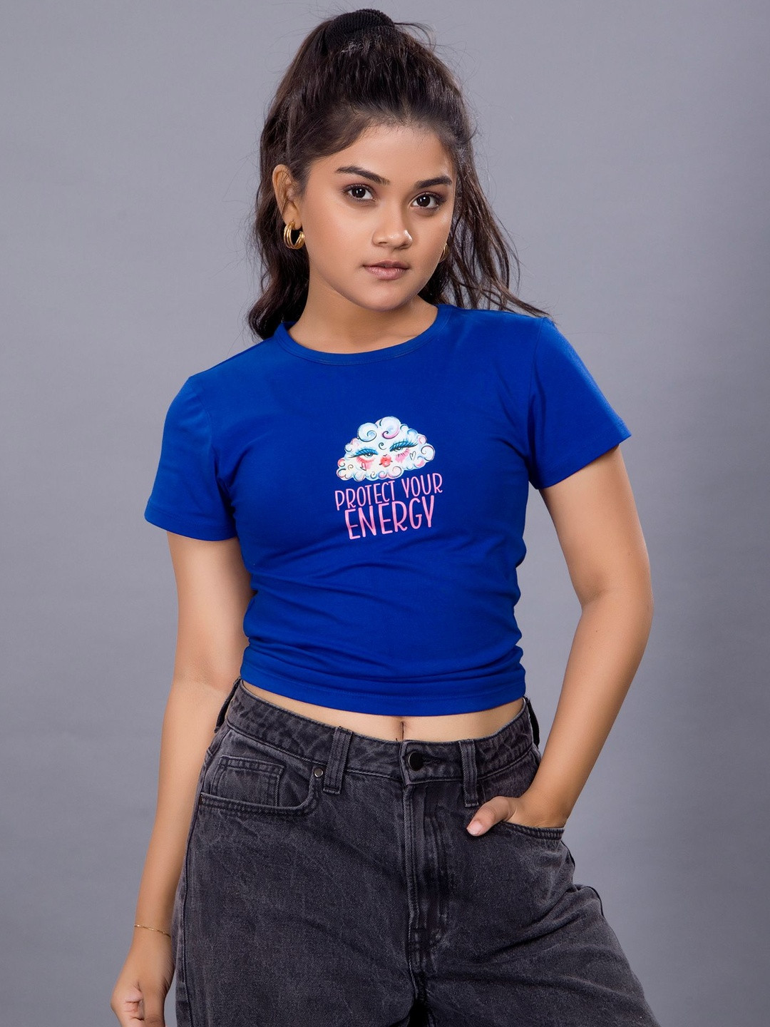 TeenTrums Print Cotton Crop Top