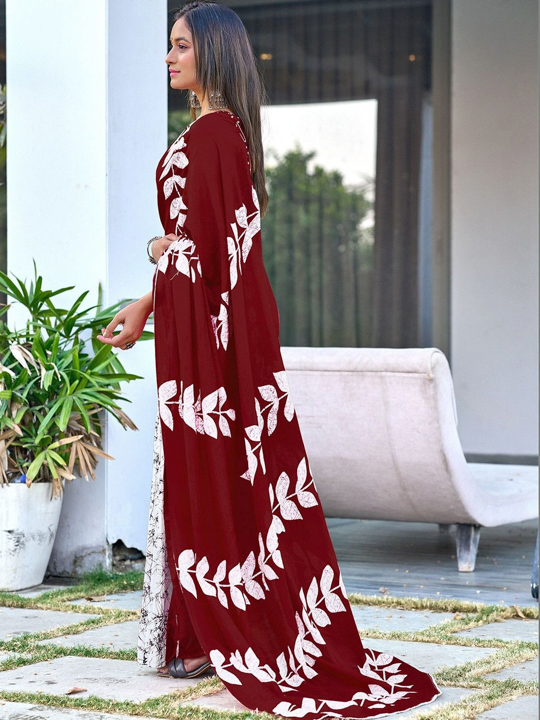 HMP Fashion Batik Half and Half Ikat Saree