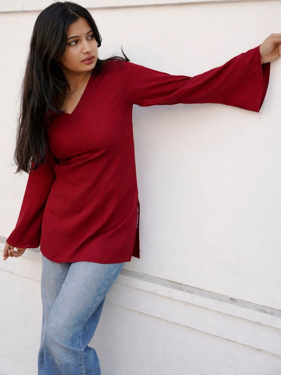 RAJAM Solid Long Sleeves Kurti