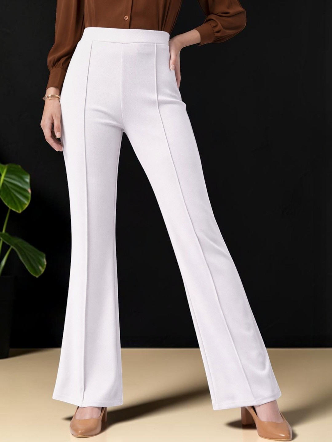 CORSICA Women Relaxed Straight Leg High-Rise Trousers