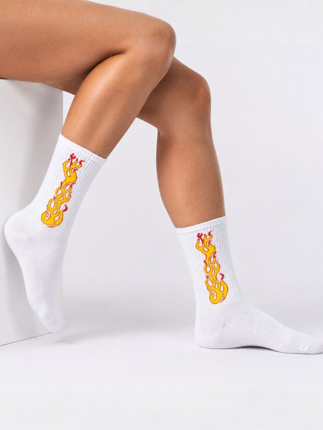 Sockscarving Men Printed Organic Cotton Calf Length Socks