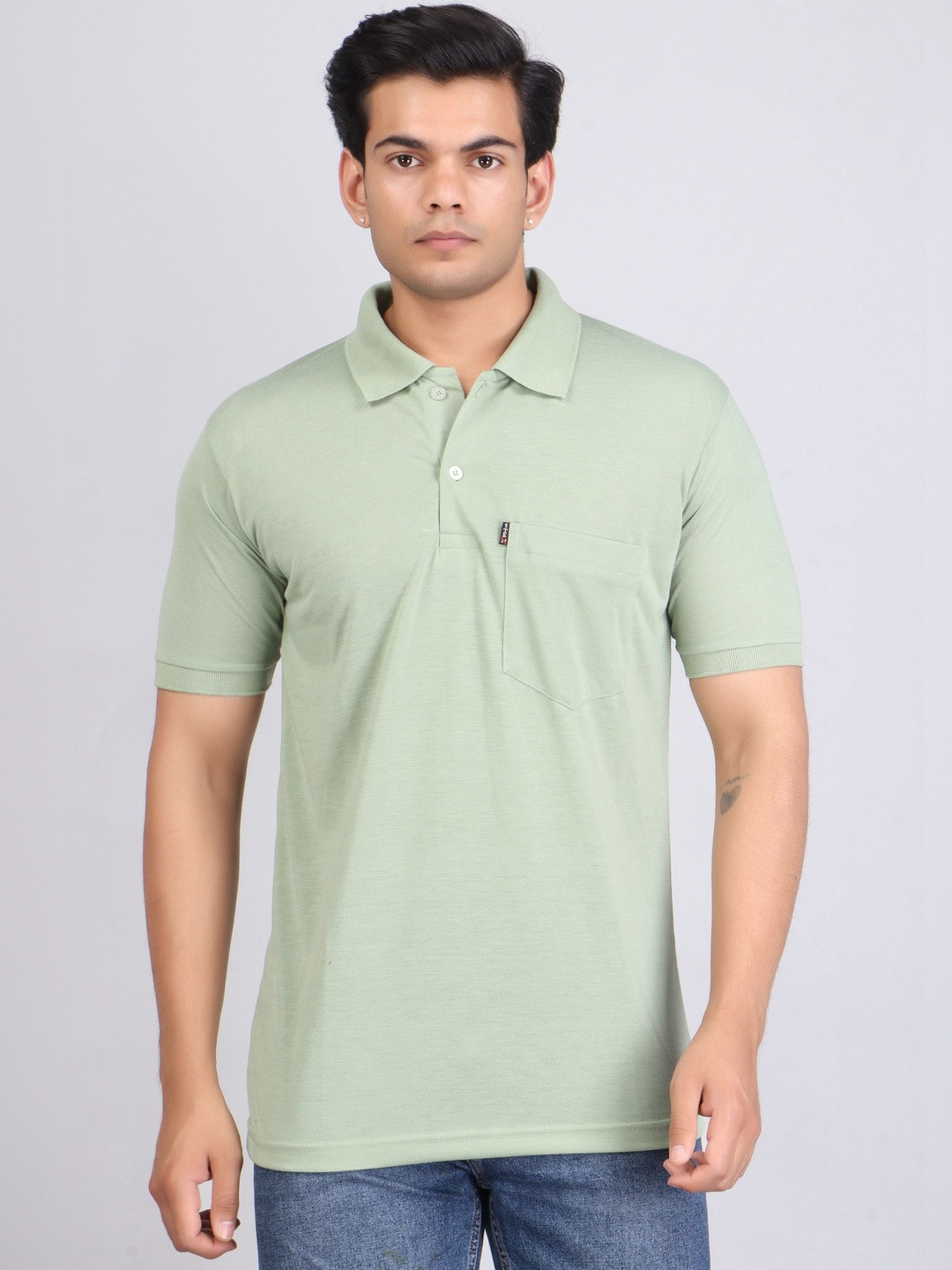 WILD ELEPHANT Men Polo Collar Pockets T-shirt