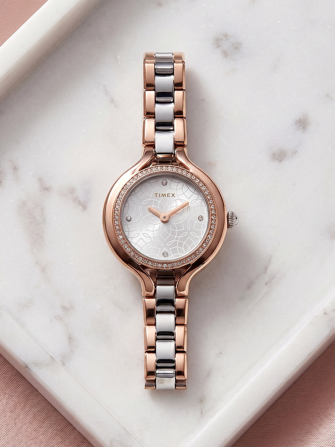 Timex Fria Round 33mm Silver Dial Analog Women Watch - TWEL14008 - Image 1