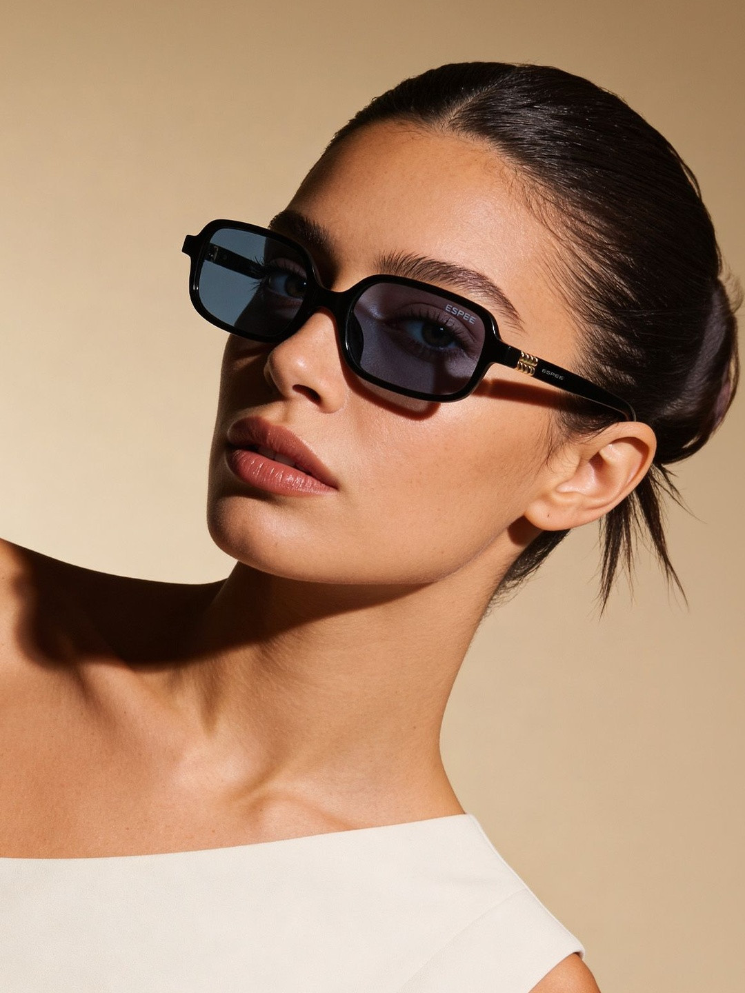 Espee Women Blue Lens and Black Square Full Rim Sunglasses with UV Protection