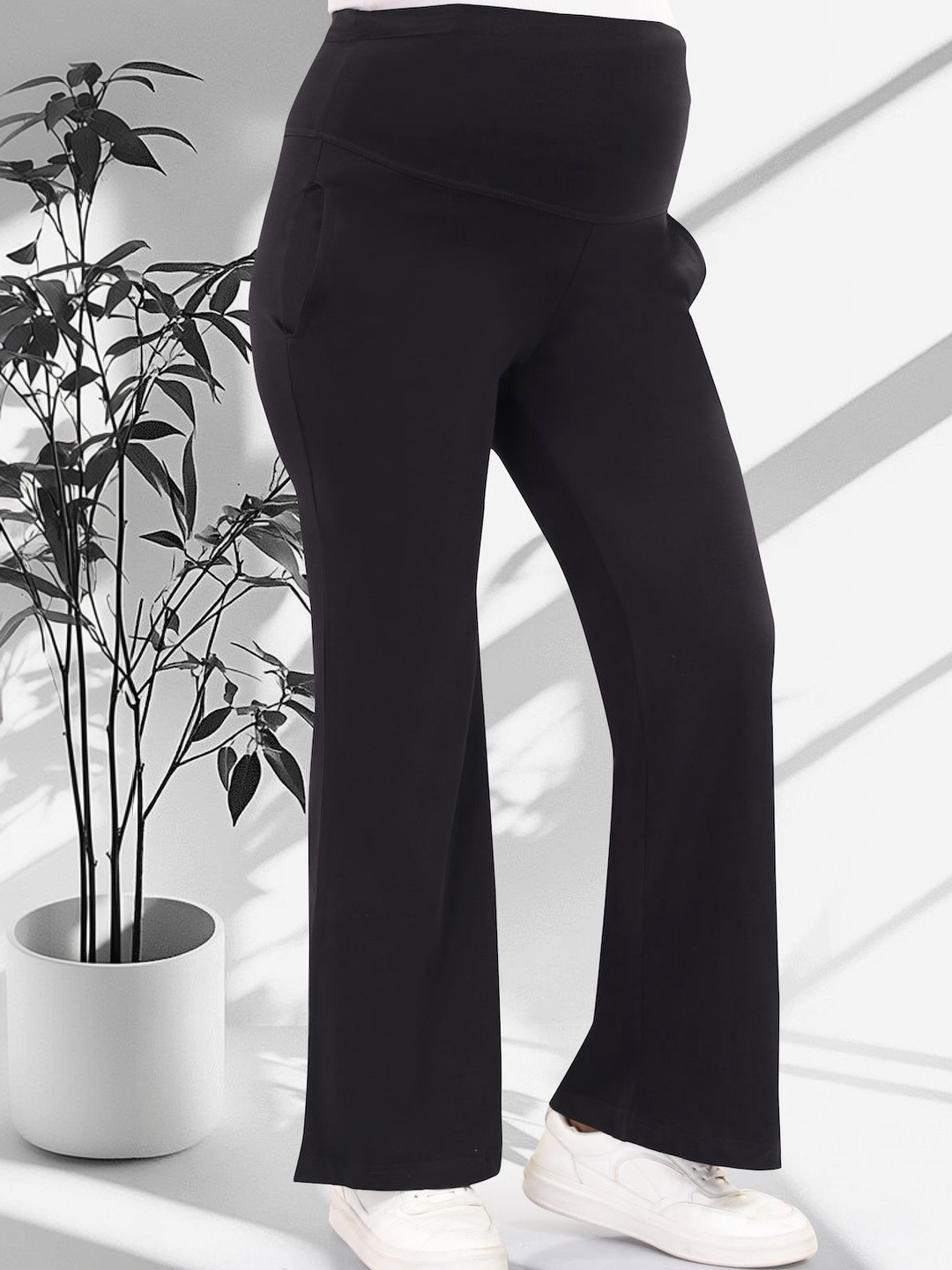 MomsBae Women Knitted Maternity Palazzos