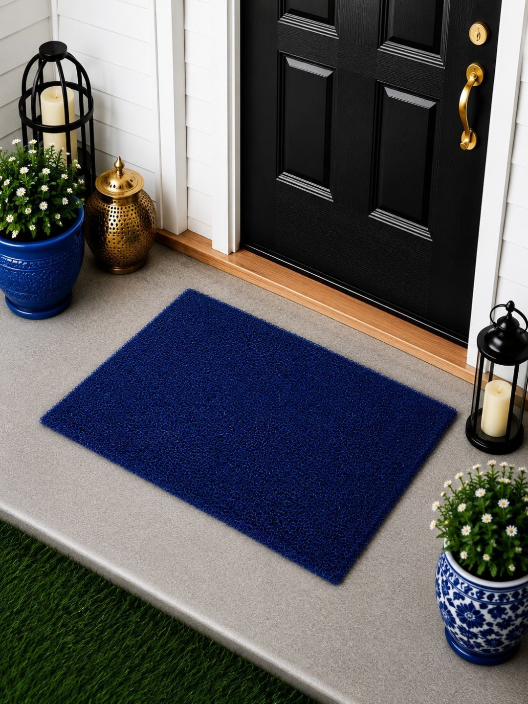 Status Blue Textured Anti-Slip Doormat