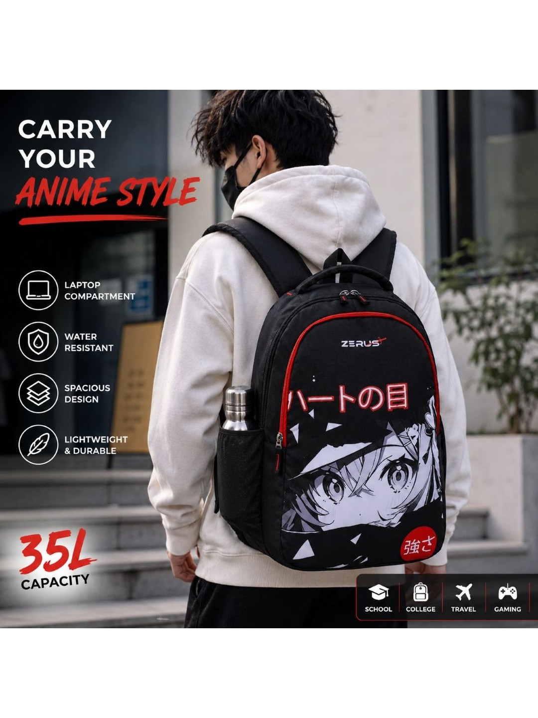 ZERUS Boys Graphic Backpack