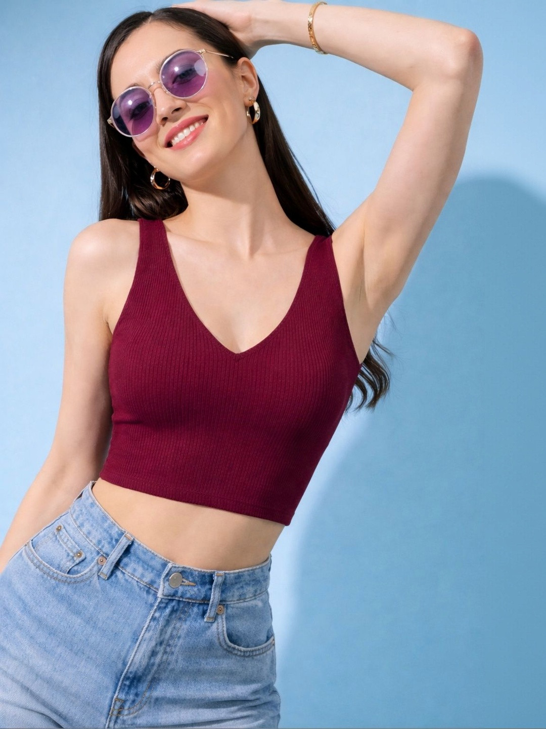 LADYGLOW Cotton Crop Top