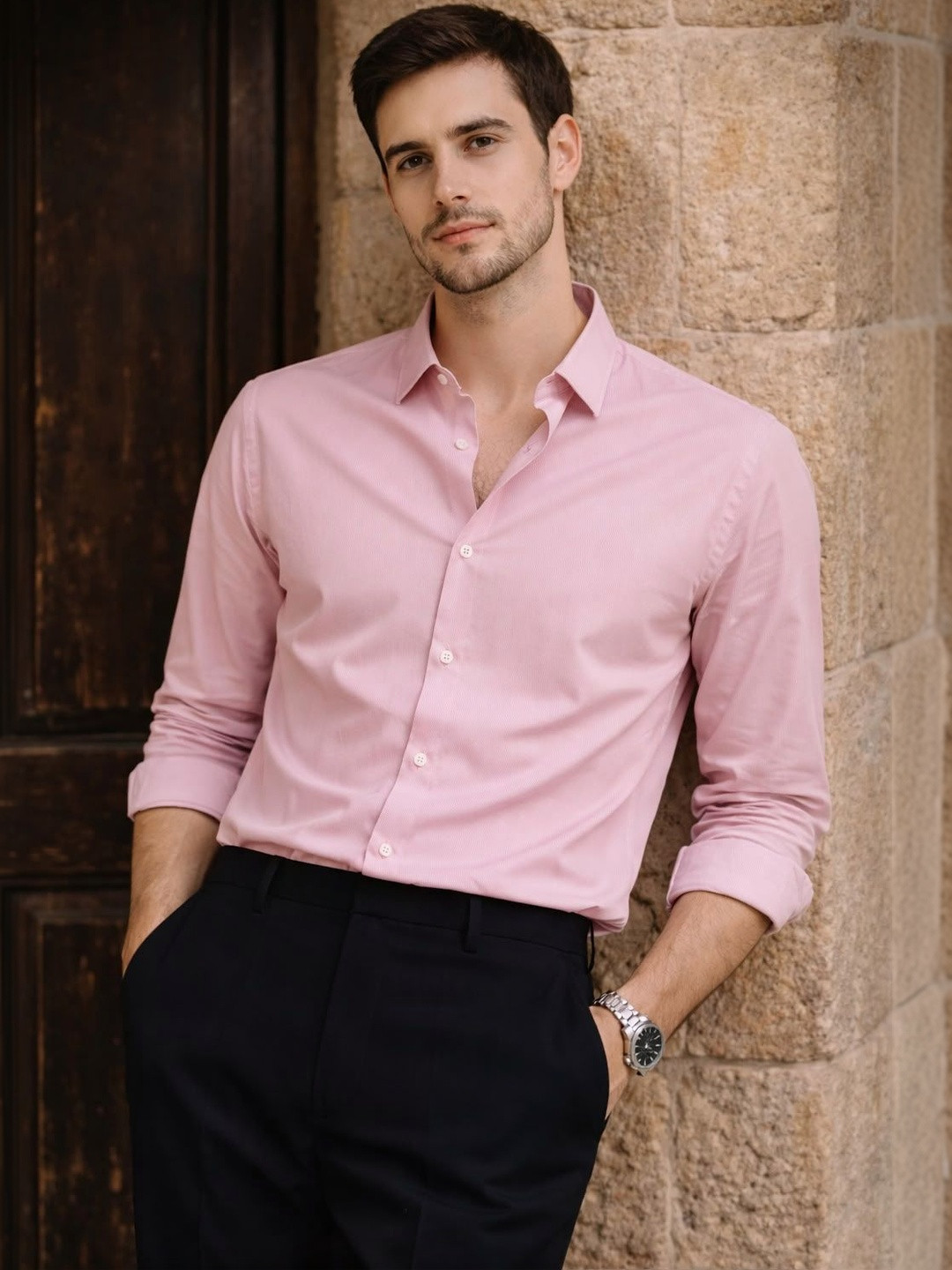 JONESBURG Men Standard Slim Fit Casual Shirt