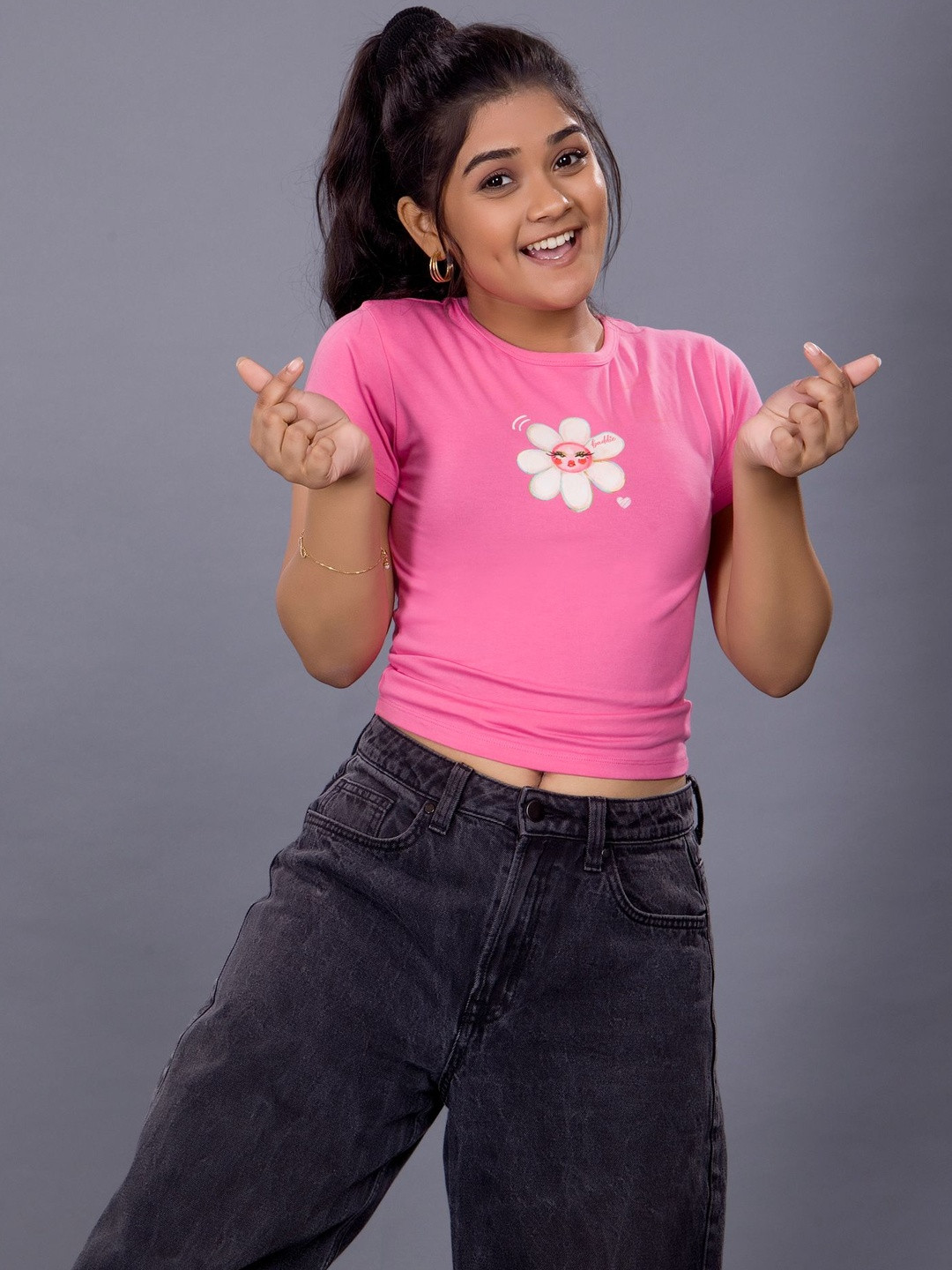 TeenTrums Print Cotton Crop Top