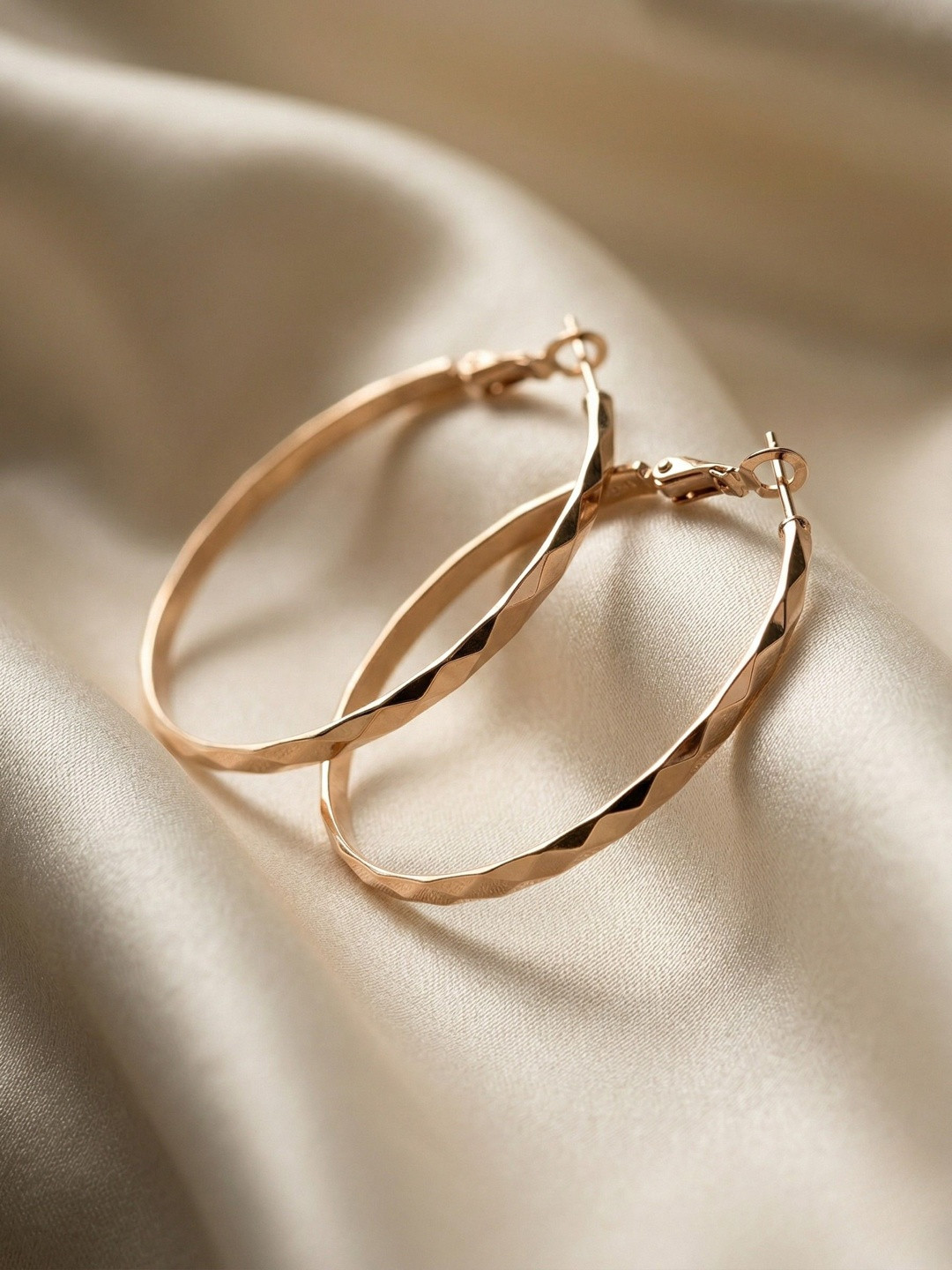 Adwitiya Collection Gold-Toned Classic Hoop Earrings