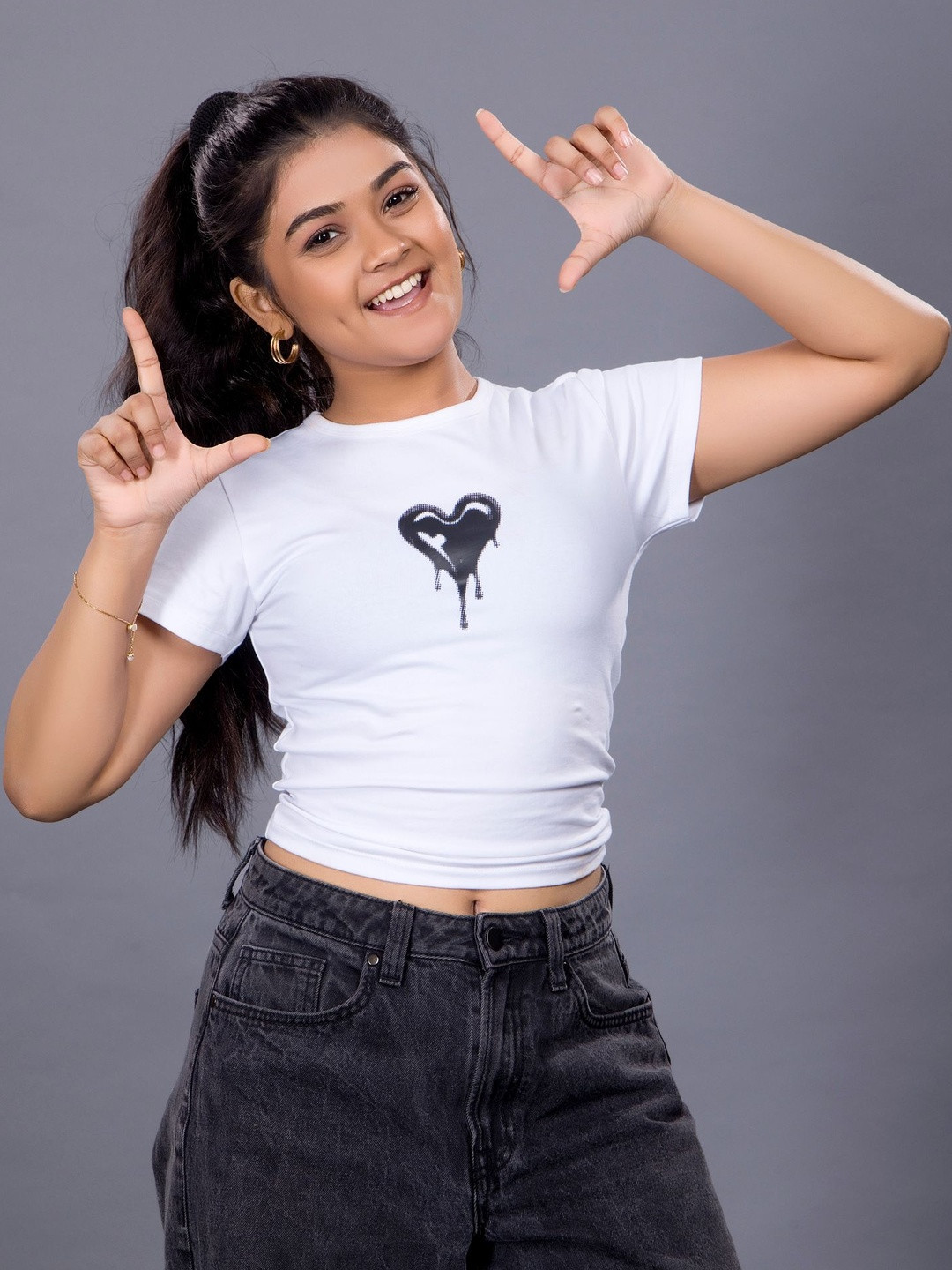 TeenTrums Print Cotton Crop Top