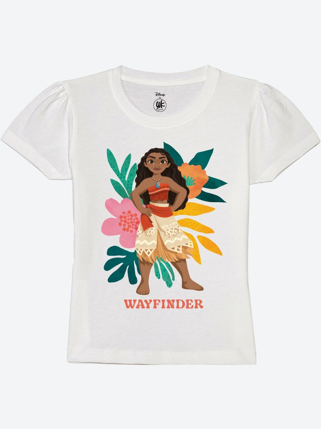 YK Disney Girls Printed Puff Sleeves T-shirt