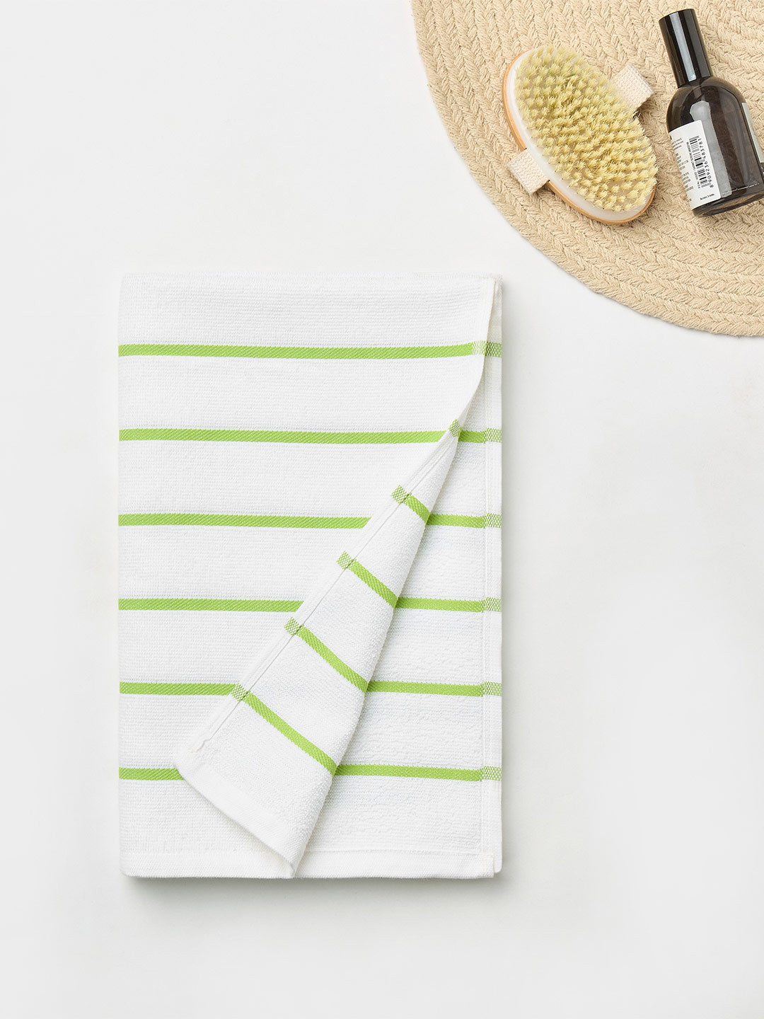 Himeya Green Rippon Striped Cotton 300 GSM Bath Towel