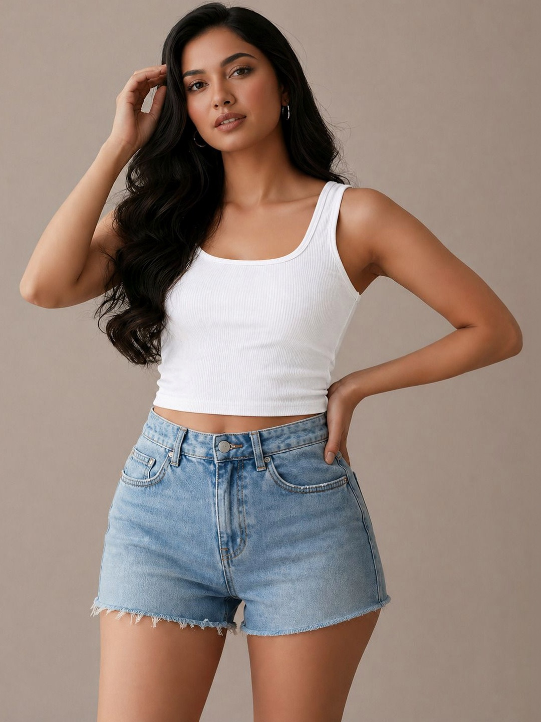 LADYGLOW Cotton Tank Crop Top