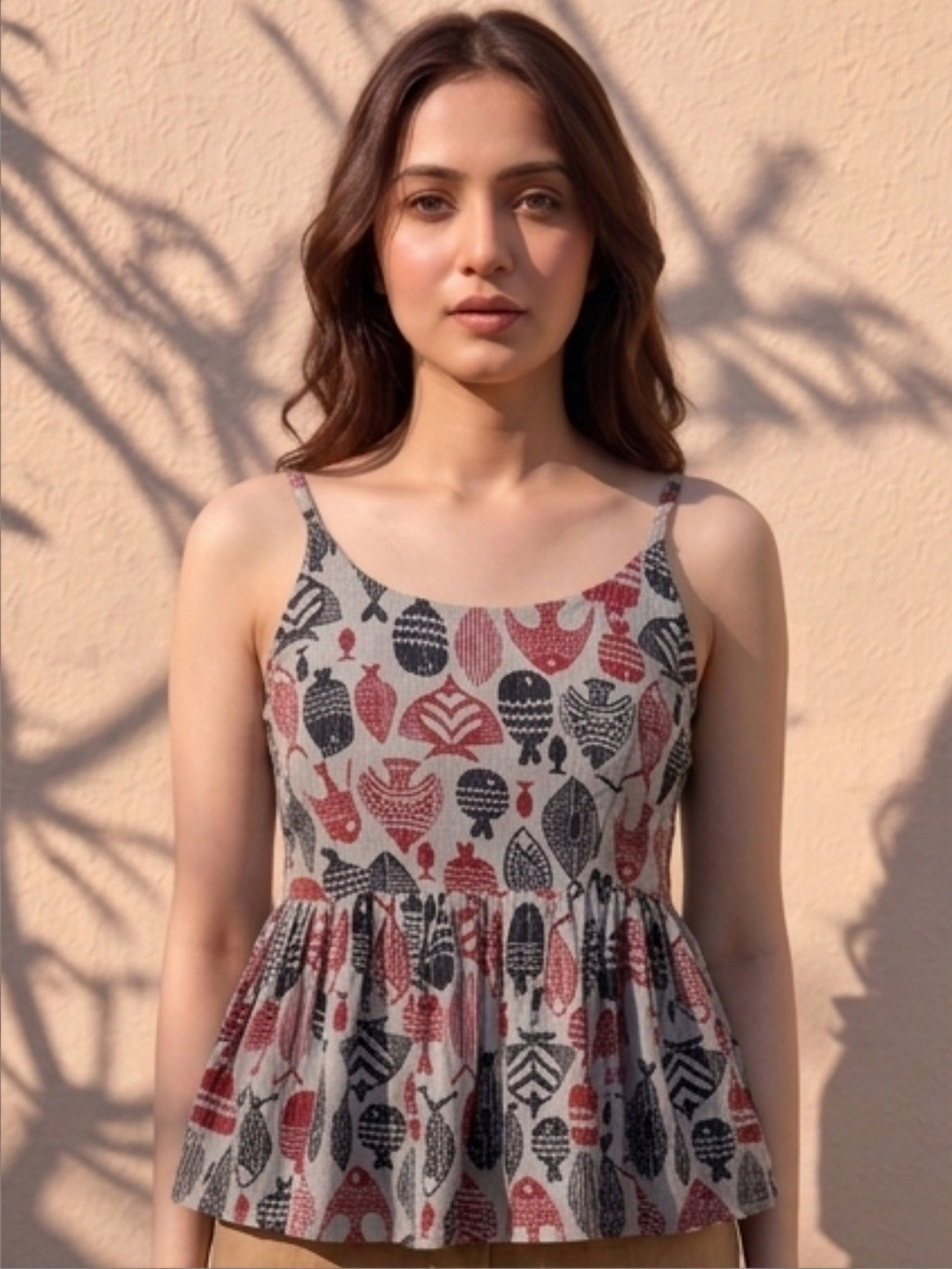 MAAND Print Peplum Top