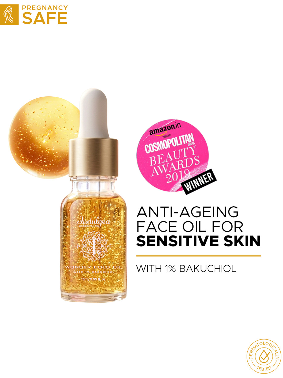 Indulgeo Essentials Wonder Gold Oil 2.0 - 24K Gold infused For anti-aging