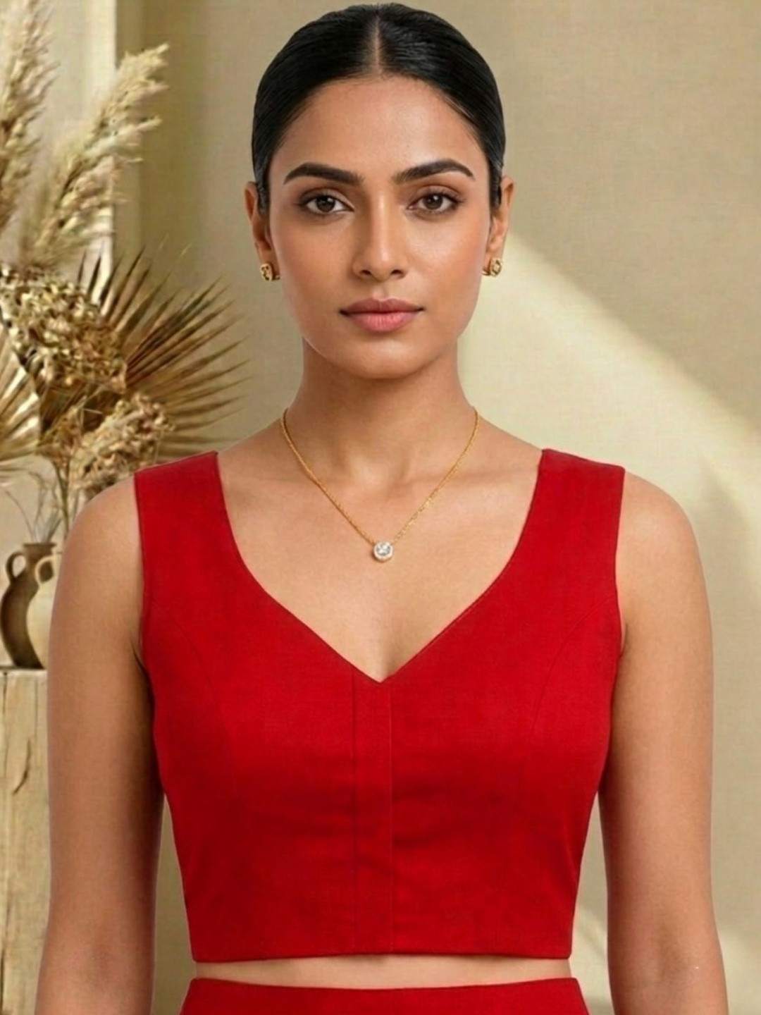Thevasa Solid Saree Blouse