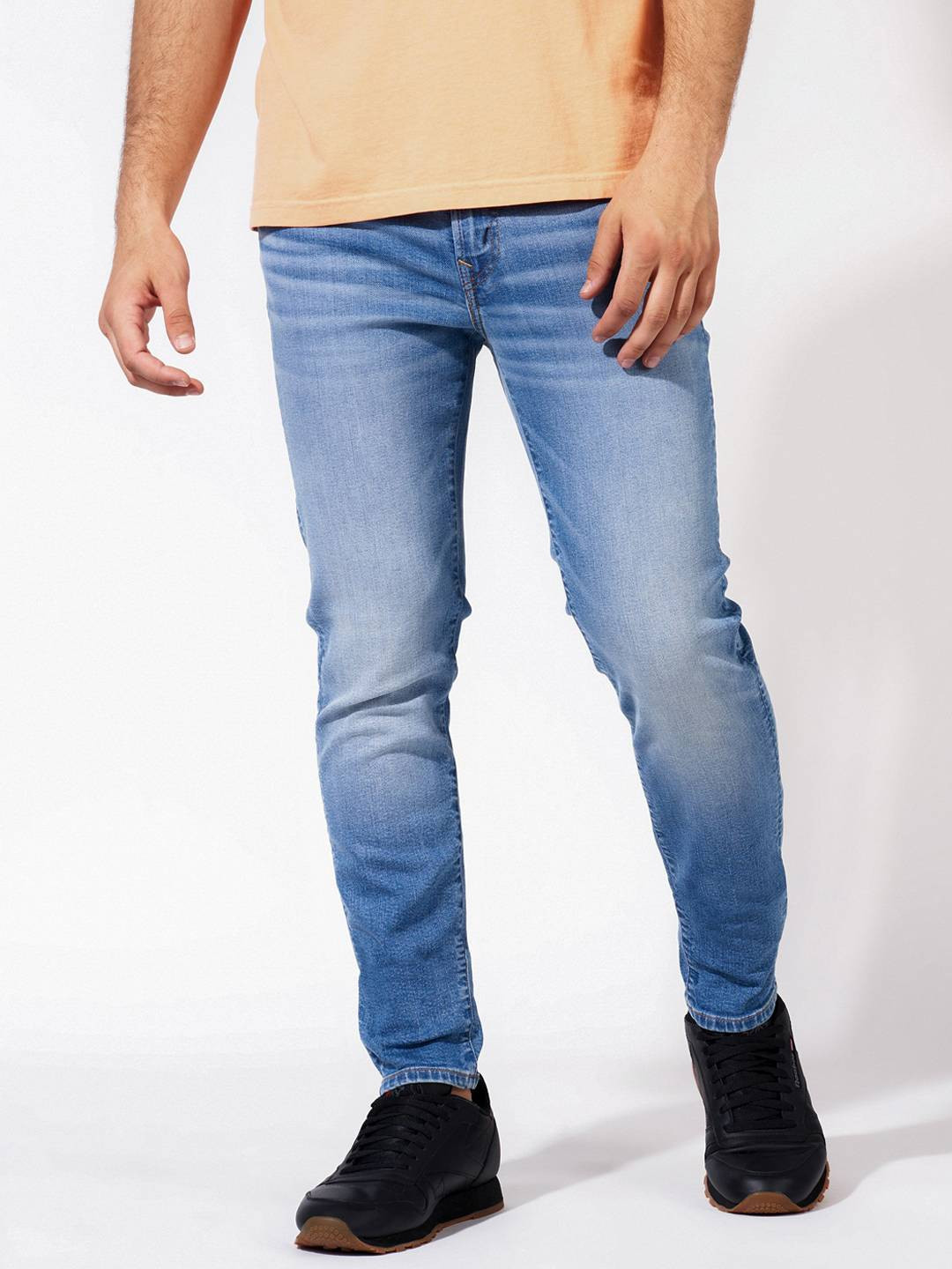 AMERICAN EAGLE OUTFITTERS Men Blue AirFlex+ Skinny Jeans