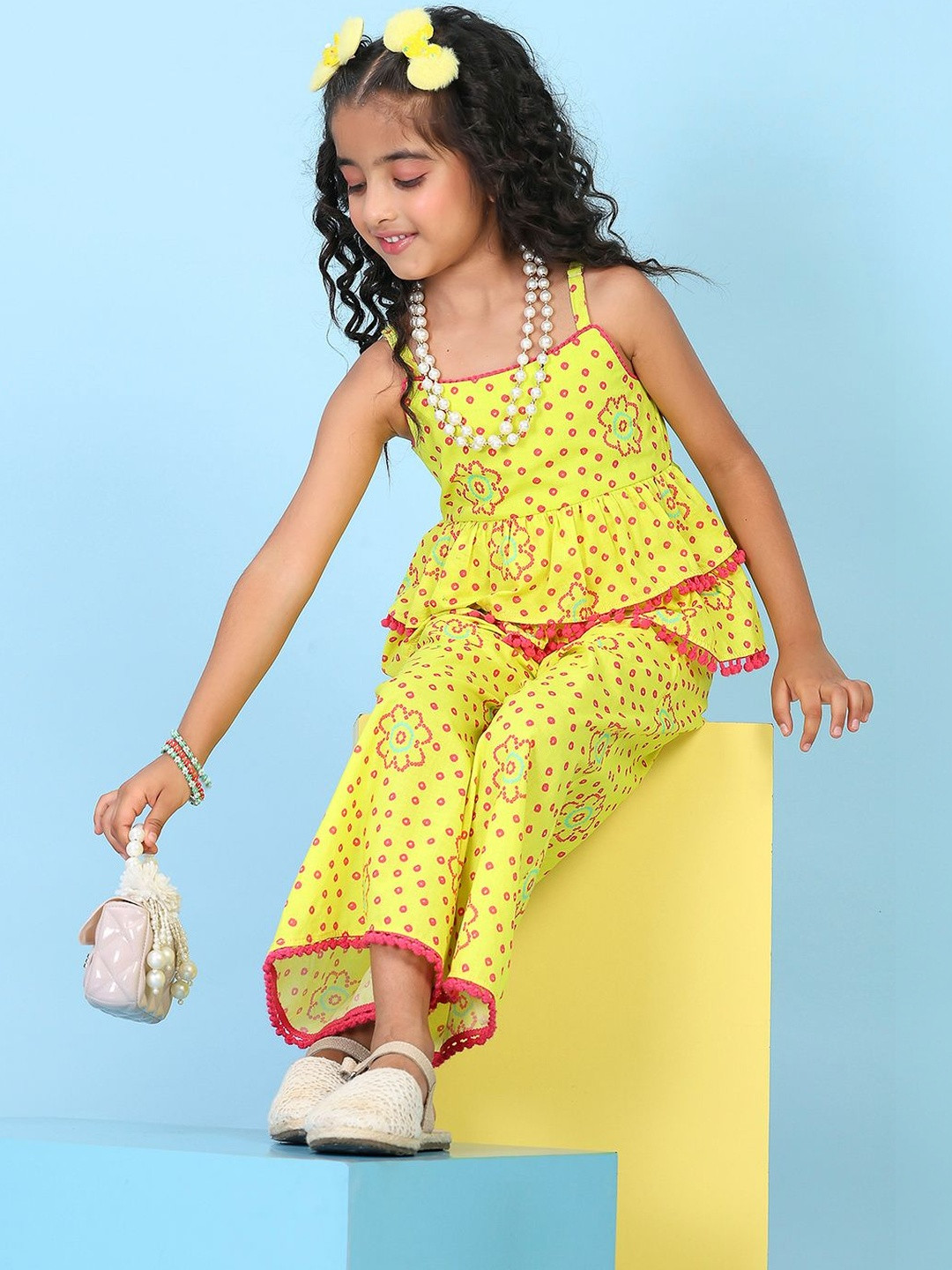 Biba Girls Printed Top with Palazzos