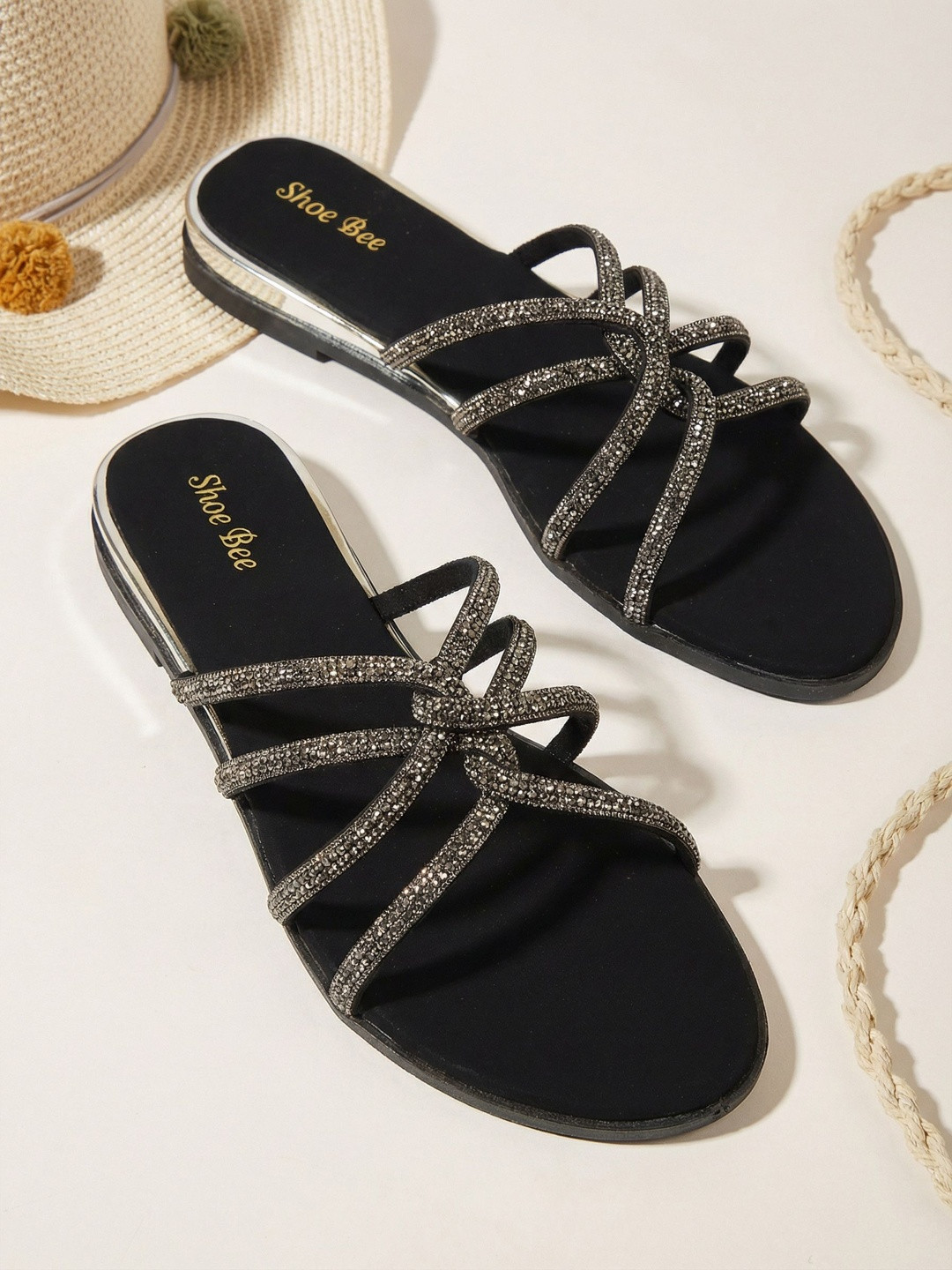 SHOEBEE Women Embellished Open Toe Flats
