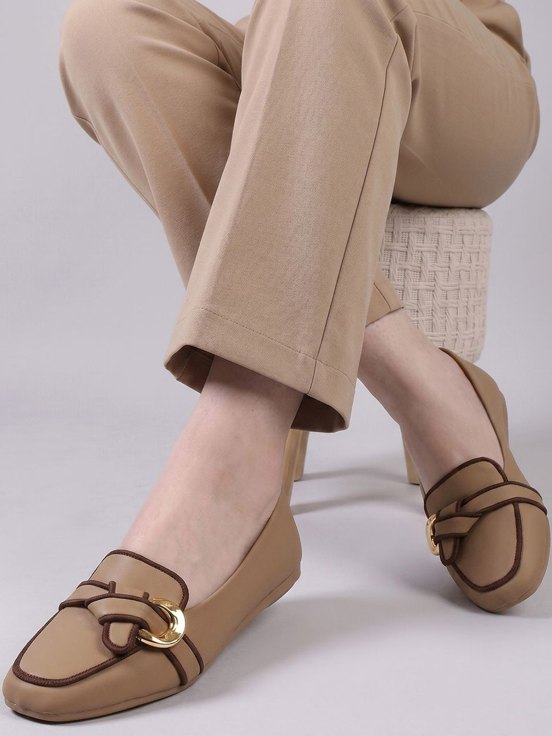 Denill Square Toe Slip-On Ballerinas